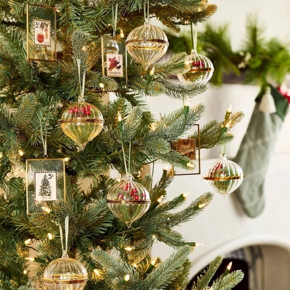 Ribbed Hinged Ribbed Glass Christmas Tree Ornament - Hearth & Hand Magnolia - Picture 3 of 3